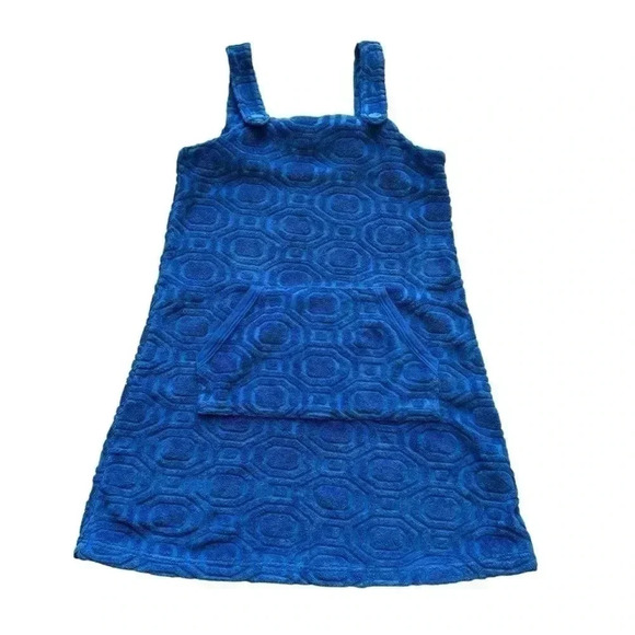 Ella Moss Terracotta Royal Blue Swimming Pool Cotton Girls Dress SZ 5/6 # 2064 - Picture 1 of 7